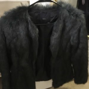 Zara faux fur jacket in dark green